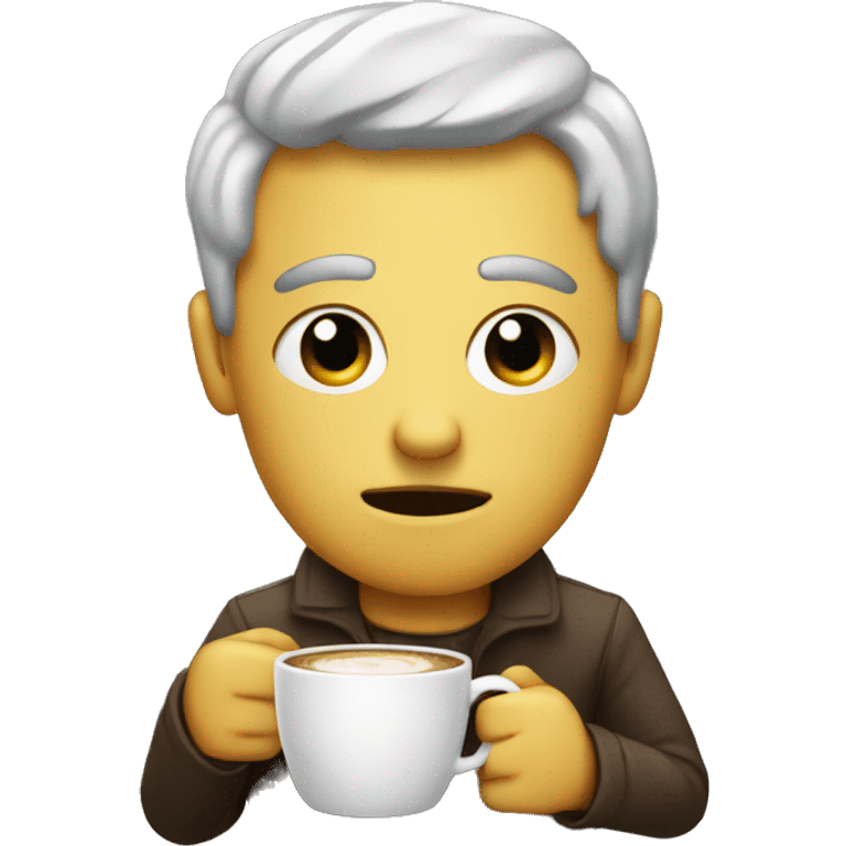 chilling with a coffee emoji