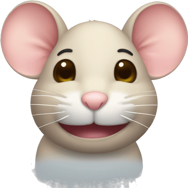 A mouse blushing emoji