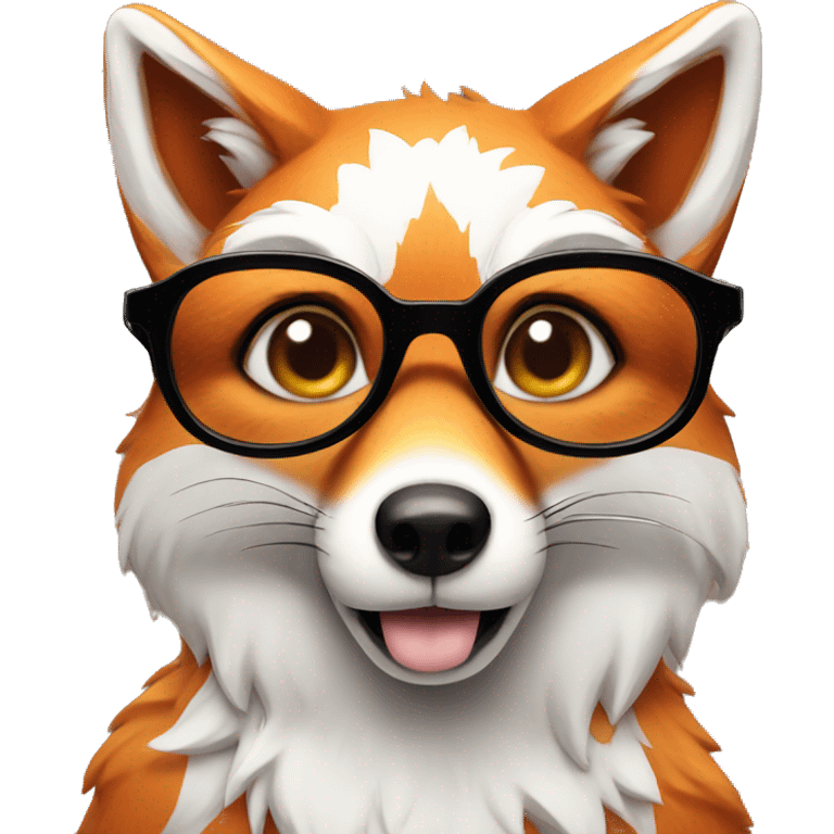 Fox with glasses  emoji