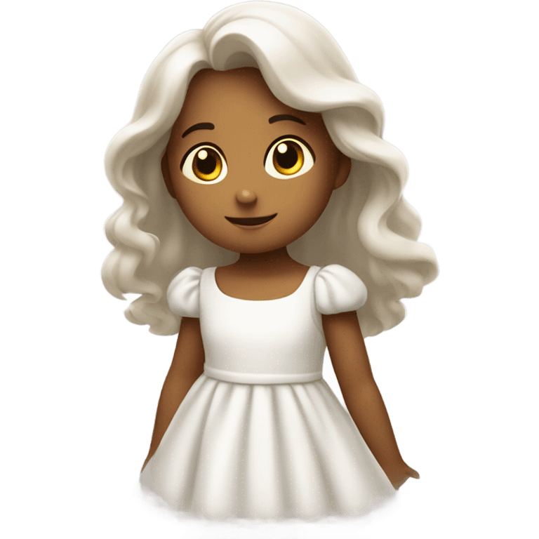 dreamy child in white dress emoji