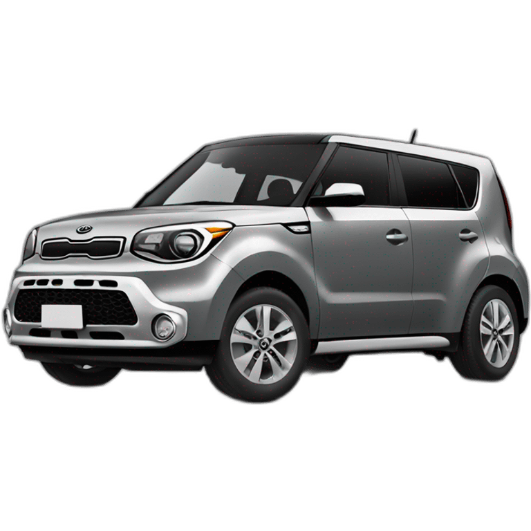 cartoon grey kia soul car esometric emoji