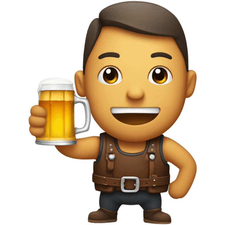 A liver drinking a beer emoji