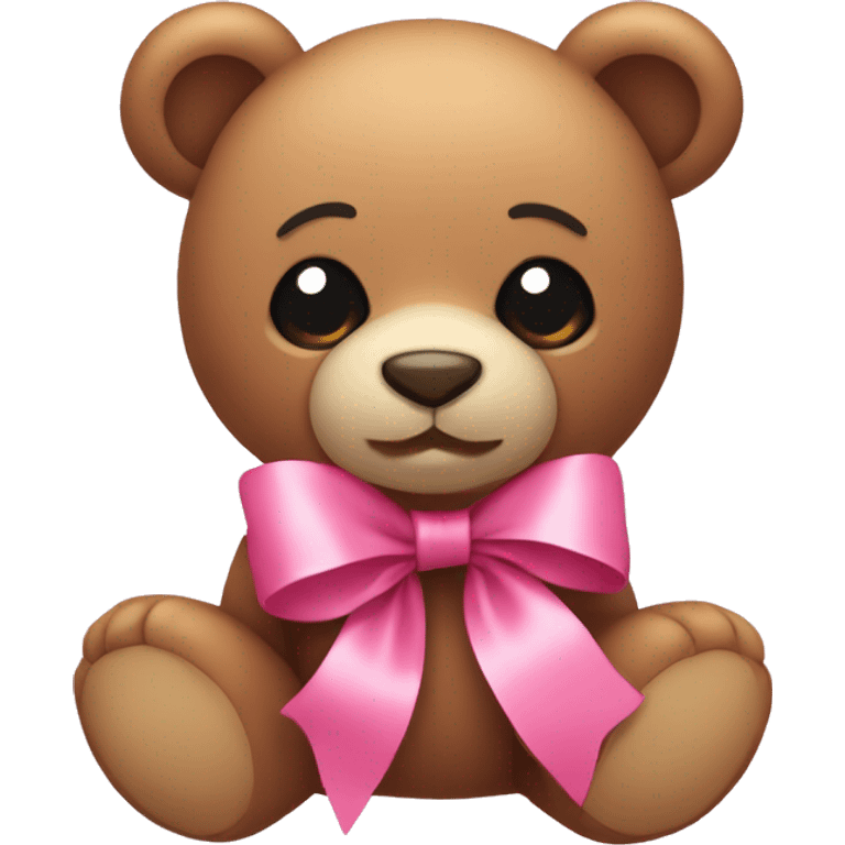 teddy bear with pink bow emoji