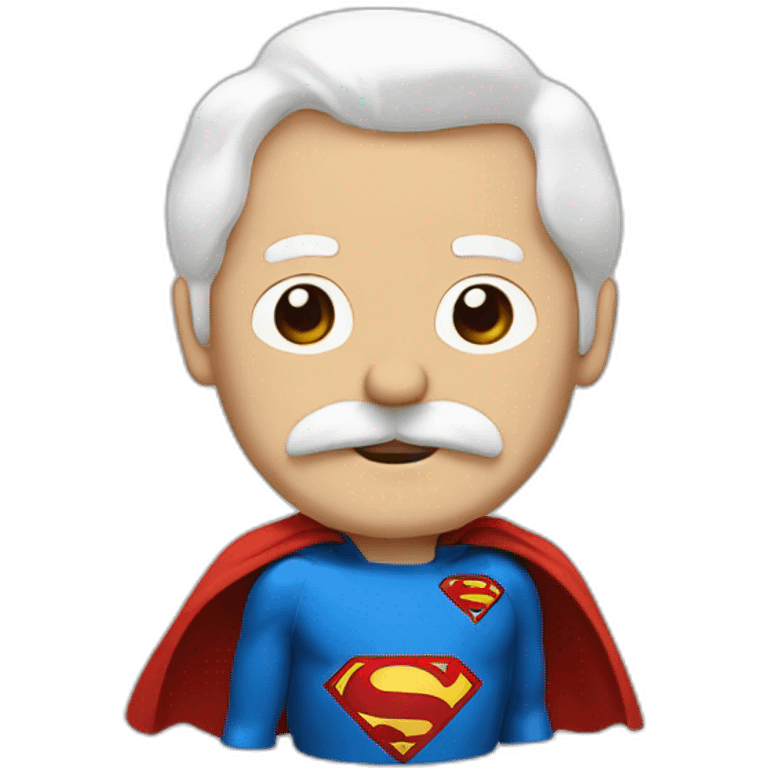 Old superman with a mustach and white temples red and white costume emoji