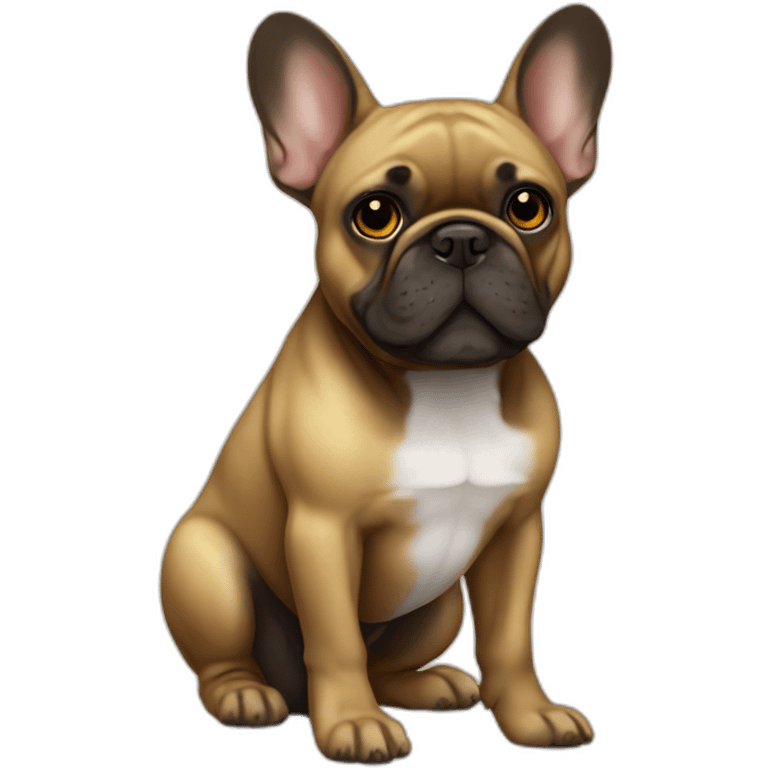 french bulldog brown and gold with nose and eyes black emoji