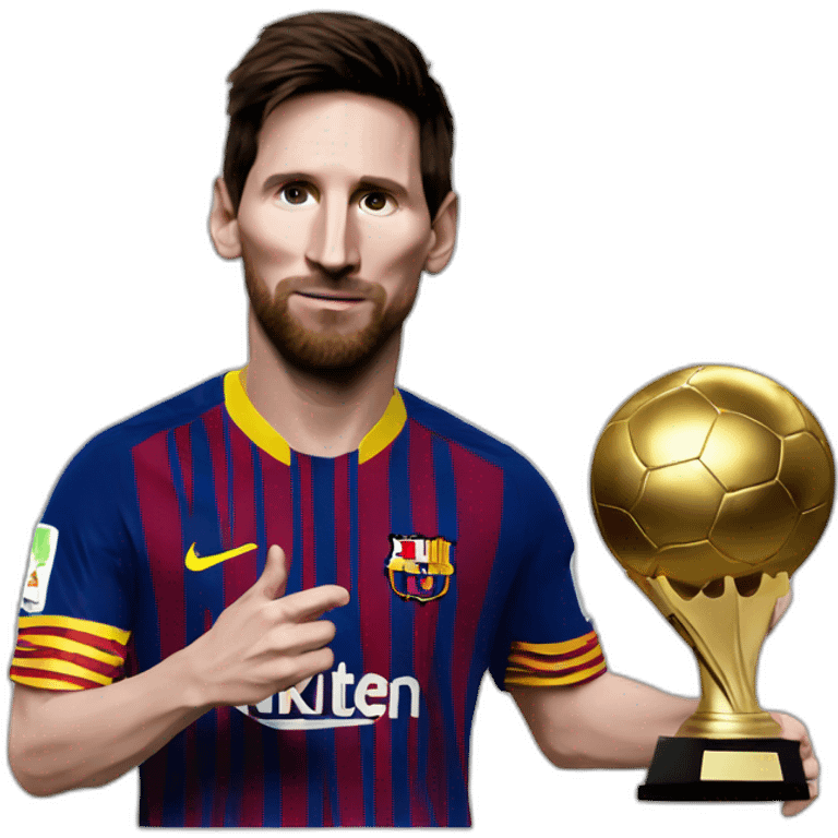 Messi with ballon d'or emoji