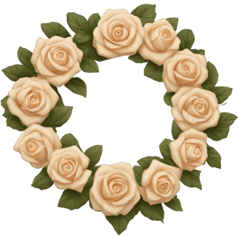 Beige rose wreath  emoji