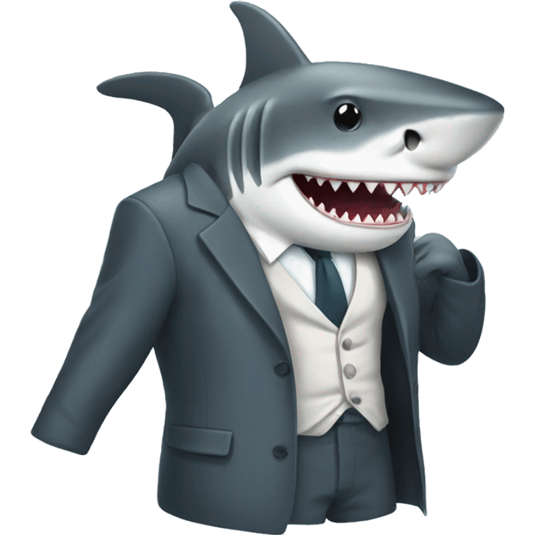 Shark with pant coat emoji