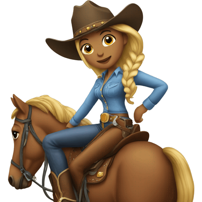 cowgirl on horse emoji