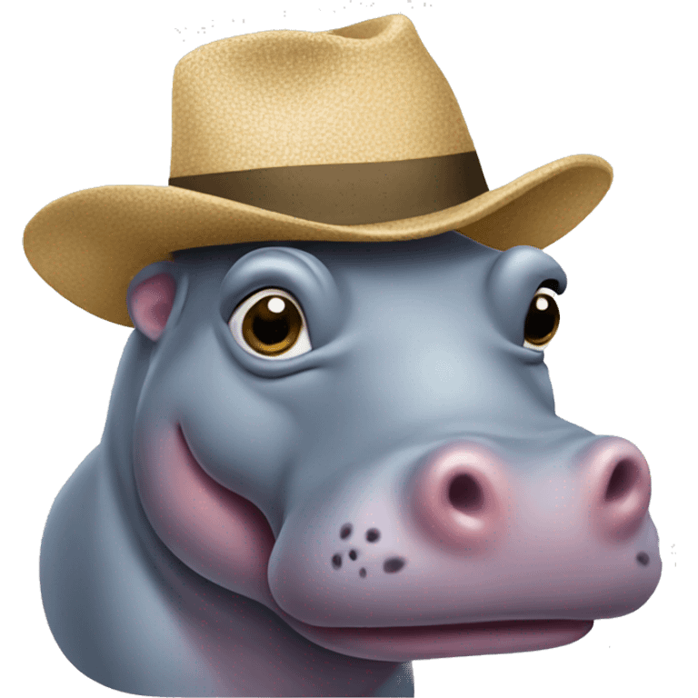 Hippo with a hat  emoji