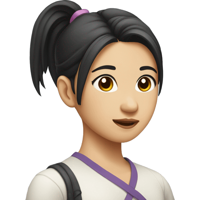 Asian girl with a ponytail emoji