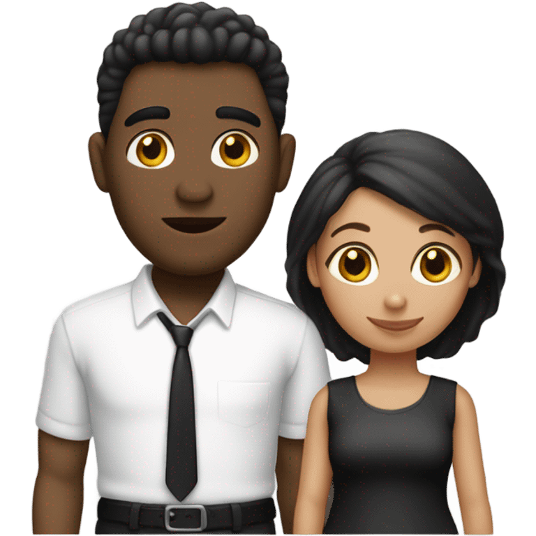 Una mujer more a y un hombre pork Blanca pelo negro enamorados emoji