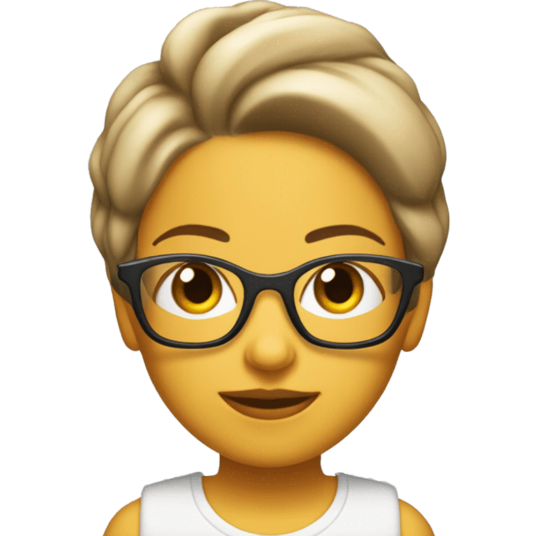 Chica morena con gafas de relax emoji