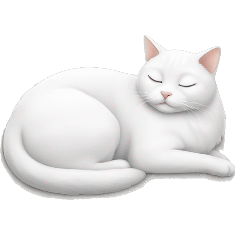 white cat sleeping emoji