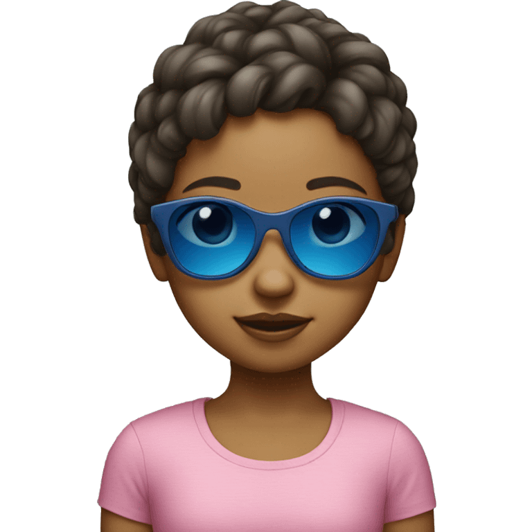 Little girl with blue sunglasses emoji