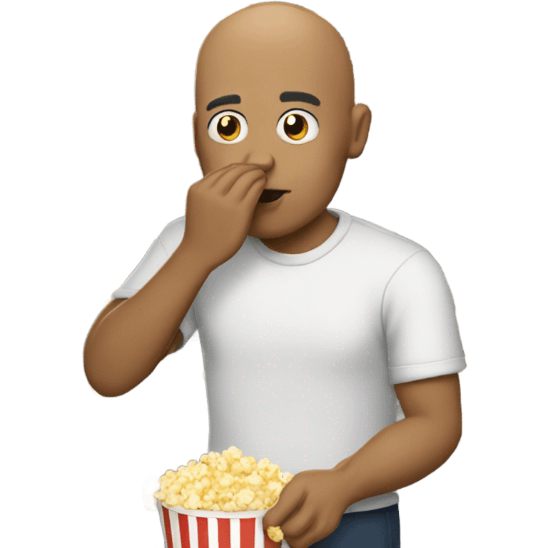 Bald man eating popcorn  emoji