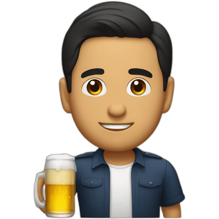 Ricardo Anaya Cortes drinking a beer emoji