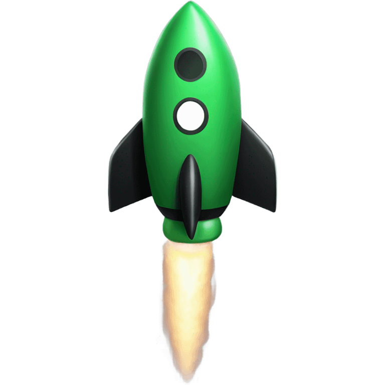 green and black rocket ship emoji