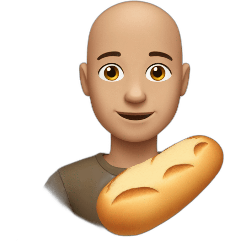 BALD BOY WITH GOATY BREAD  emoji