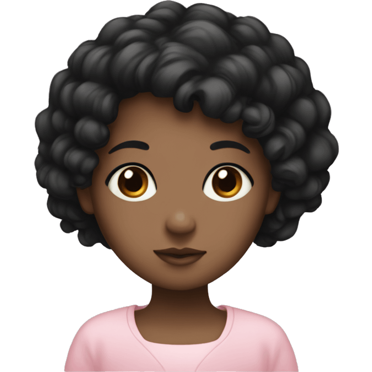 black , brown eye , black hair,feminine, pink, girl, angelic emoji