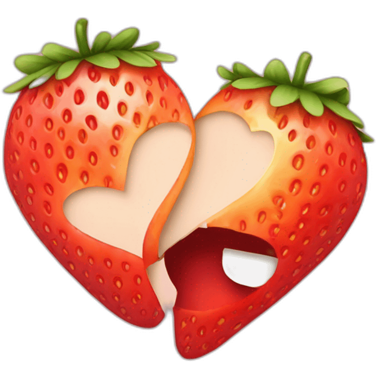 strawberry and apricot in love couple emoji