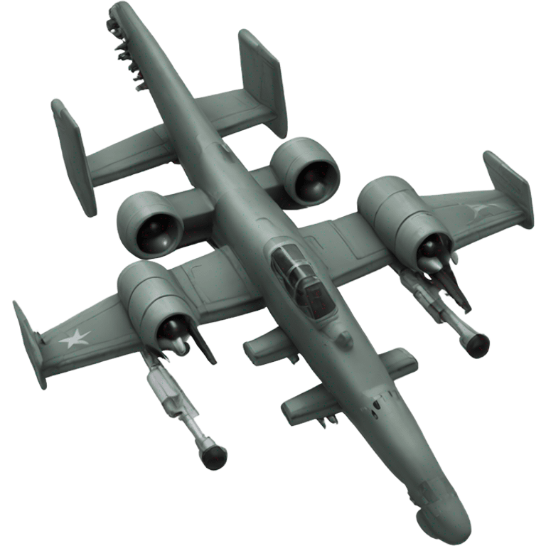 A-10 warthog military plane with Gatlin gun emoji