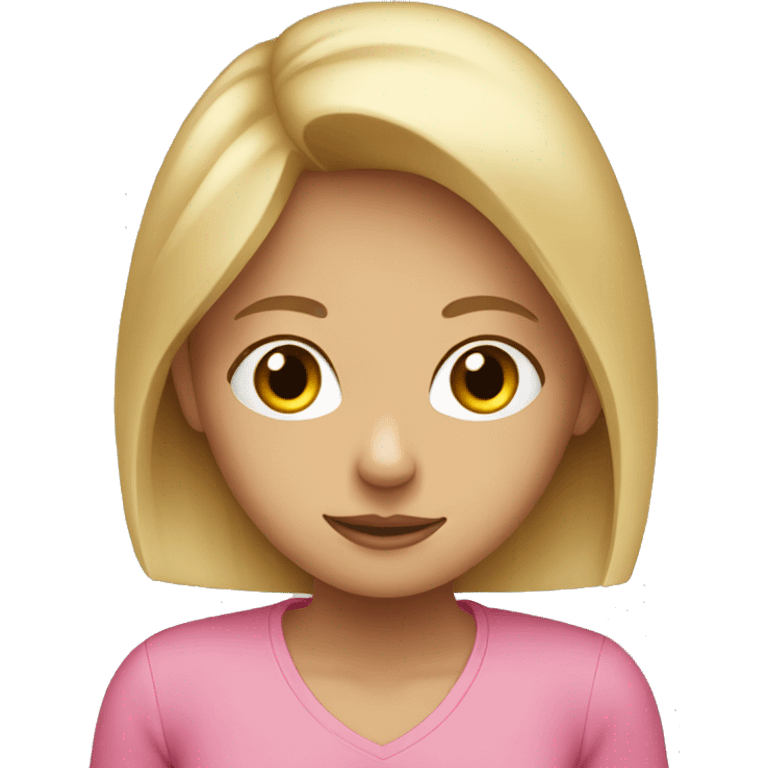 A blonde girl wearing a a pink shirt emoji