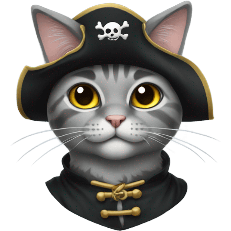 pirate gray cat emoji