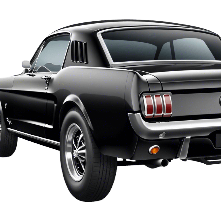 Black 1965 Ford Mustang Side Rear view emoji