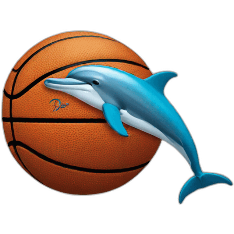 Basketball with dolphin emoji