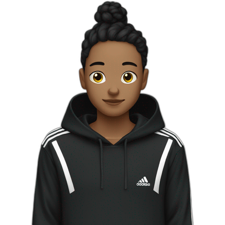 black colored adidas hoodie emoji