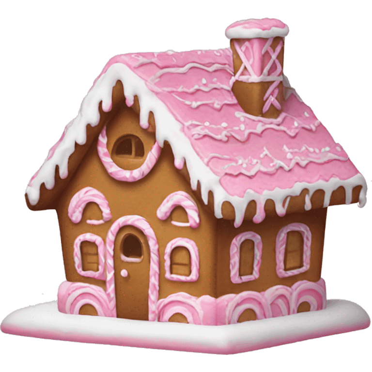 pink gingerbread house emoji