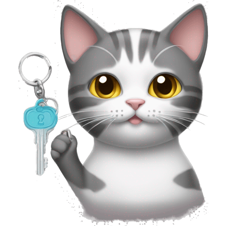 cat with a house key and a handful of sugar emoji