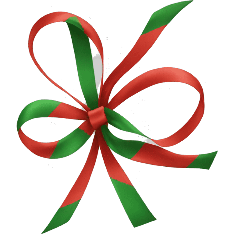 Bow with red and green lines  emoji