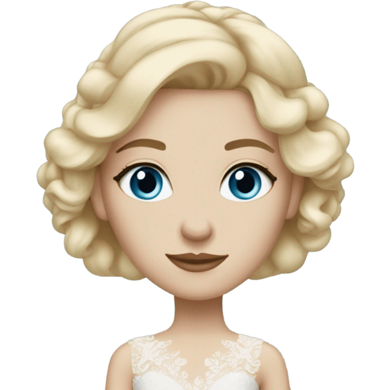 Wedding hair beautiful finished blond girl with blue eyes  emoji