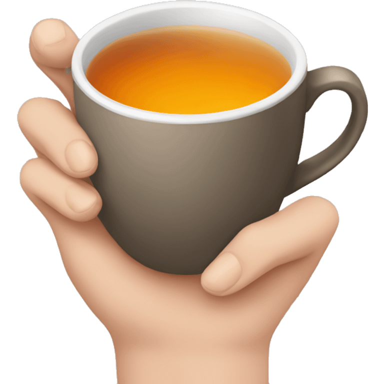 hand holding tea emoji