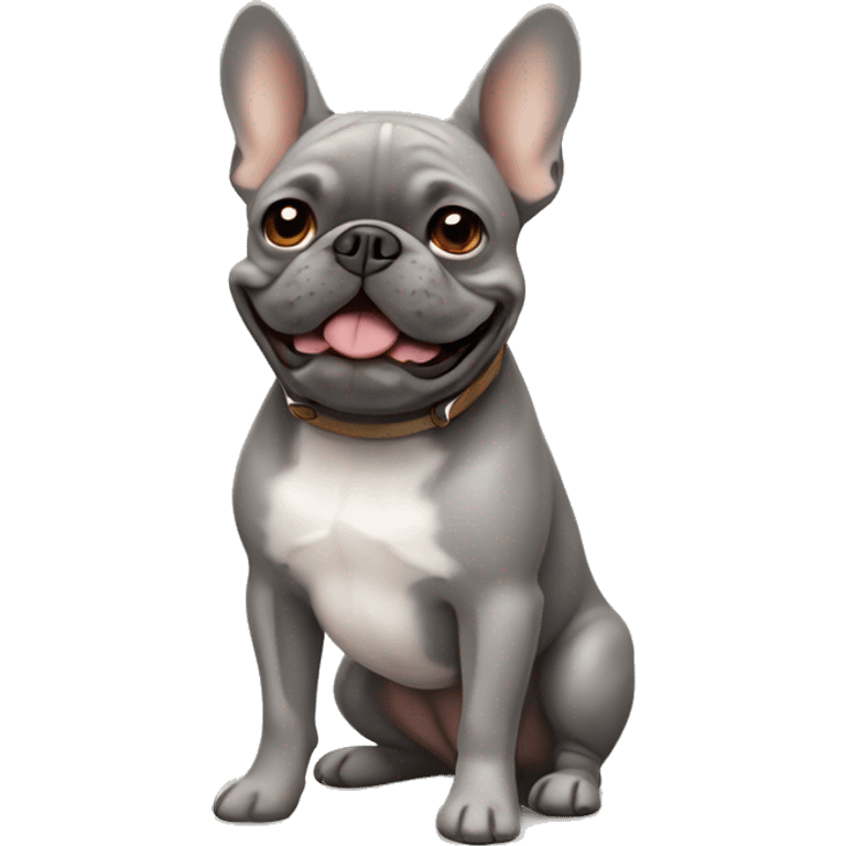 grey and tan french bulldog emoji