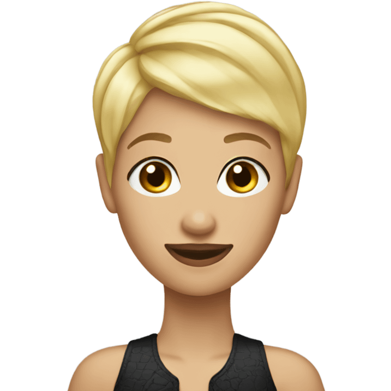 Blond crop pixie haircut woman  emoji