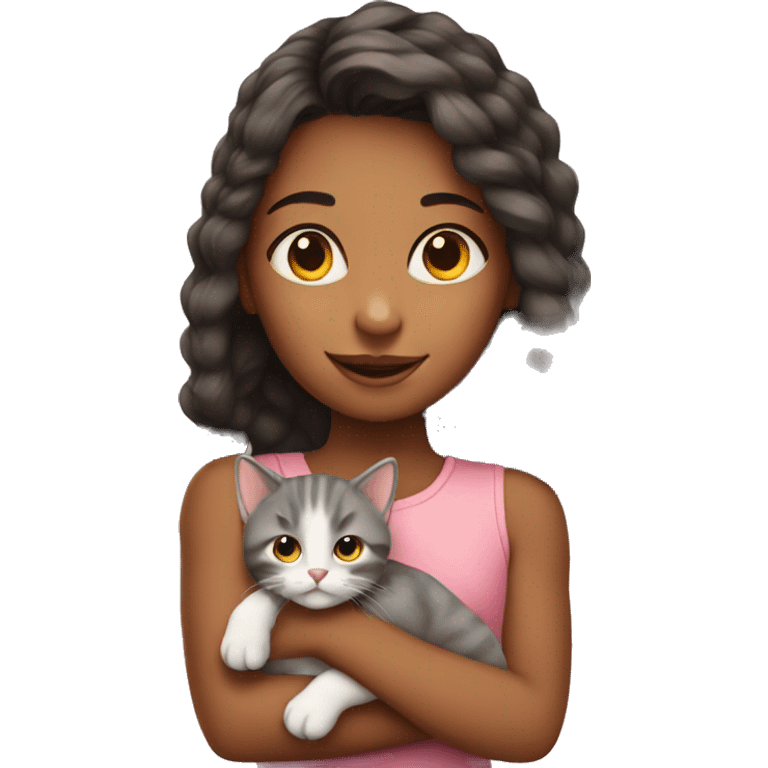 Girl with kitten emoji