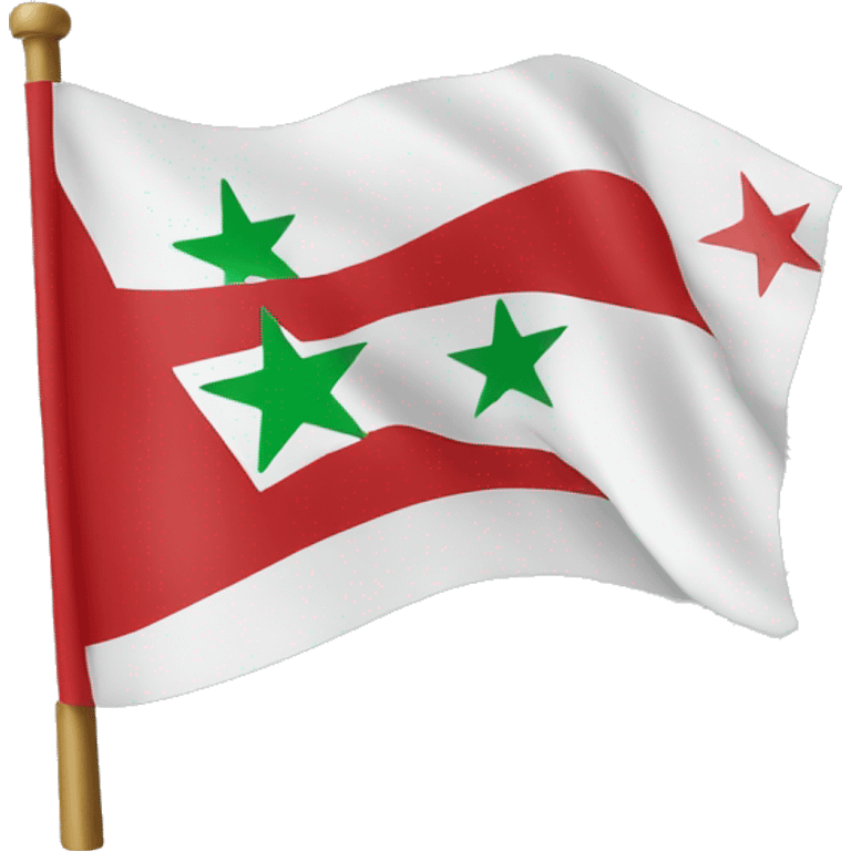 Independent free Syria flag with 3 red stars in the middle emoji