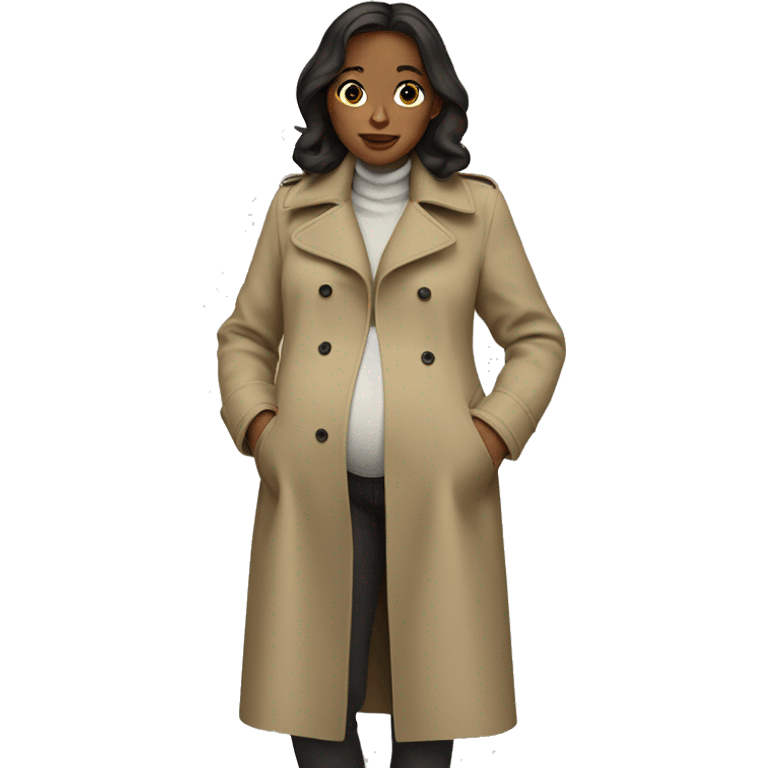 pregnant girl in trench coat emoji