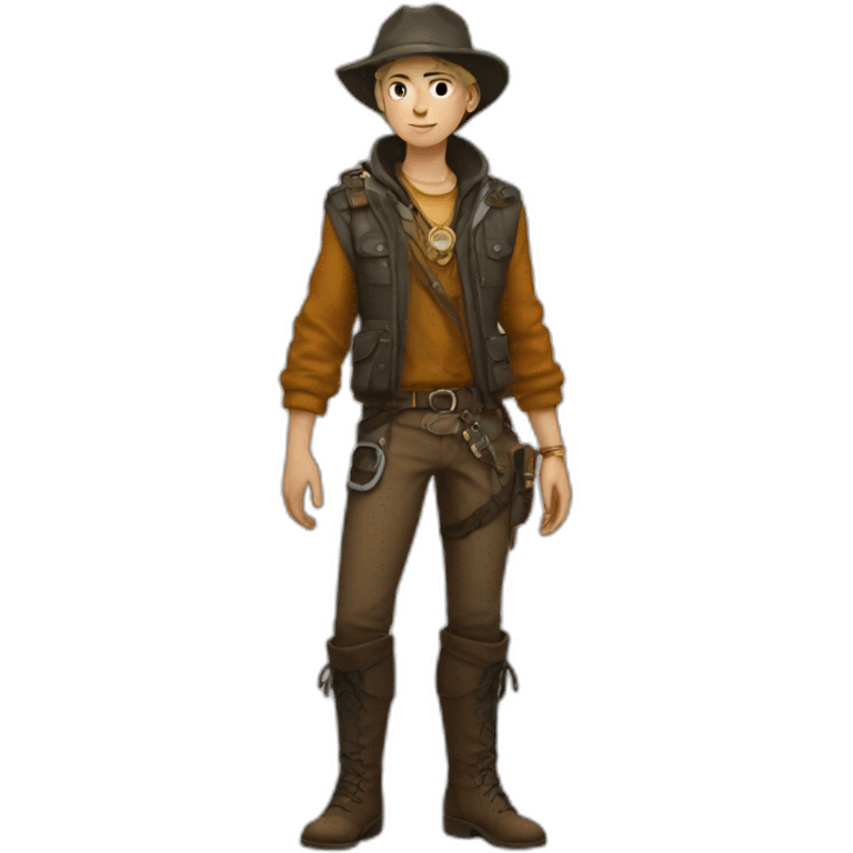 Treasure Hunter non-binary full body emoji