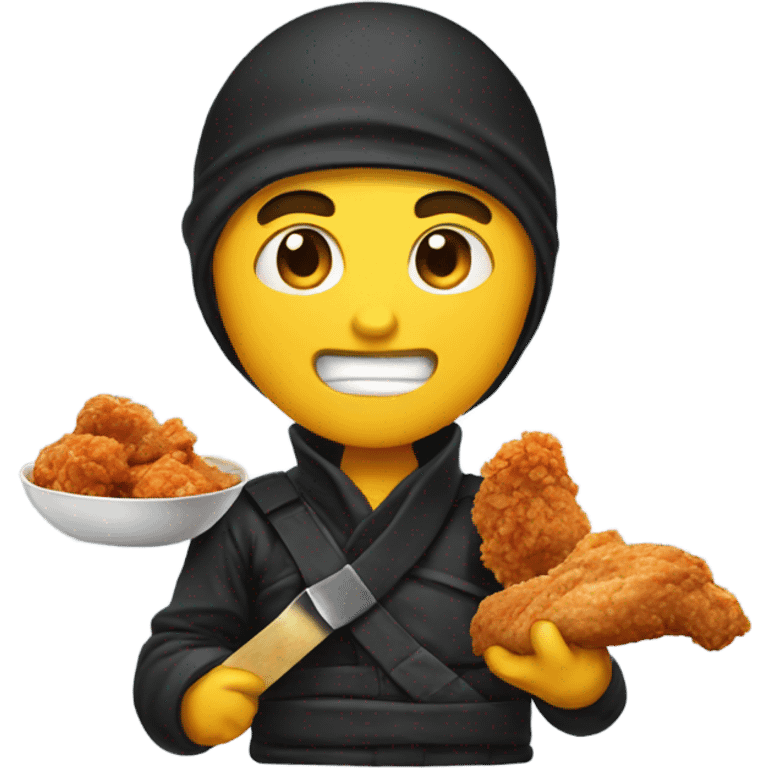 Ninja eating fried chicken emoji