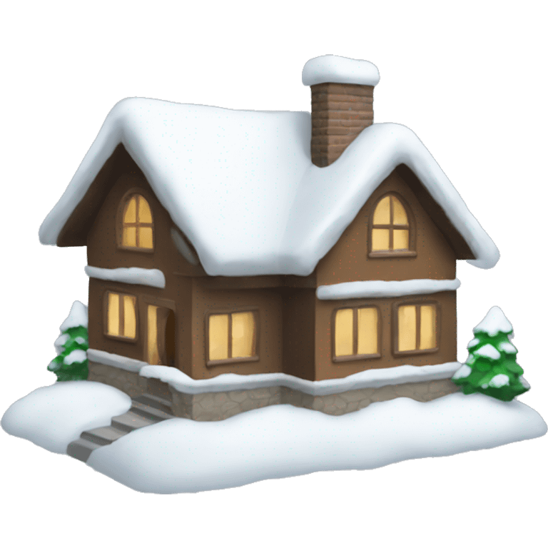 Snowy house  emoji