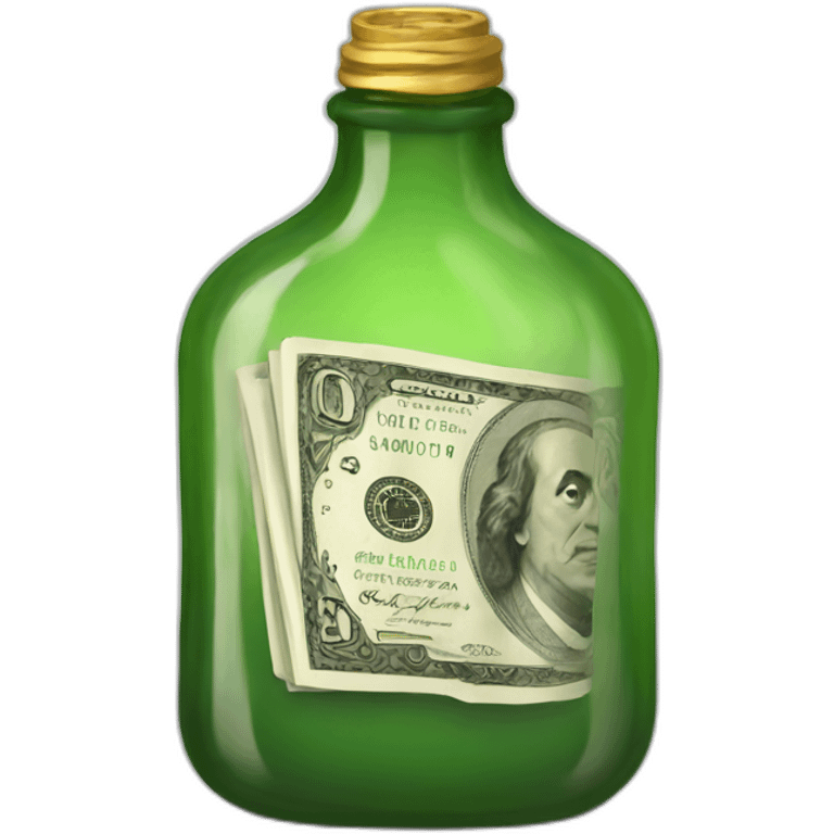 bottle with money emoji