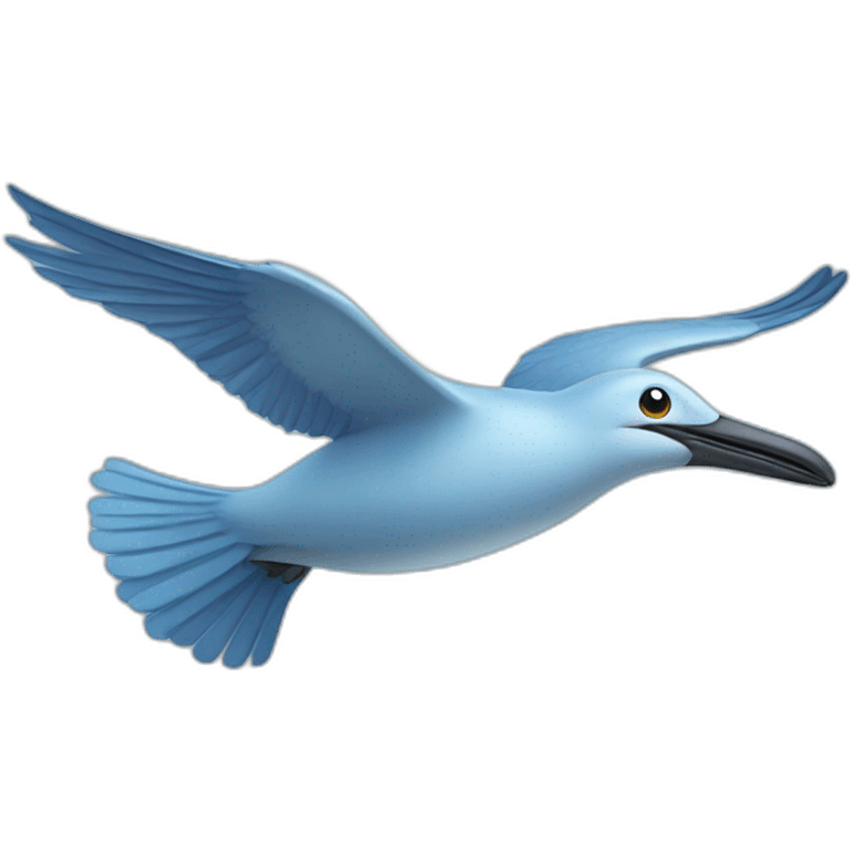 Flying Light blue sea bird emoji