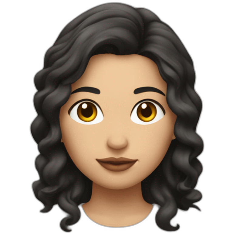 Mujer piel morena y cabello risado emoji