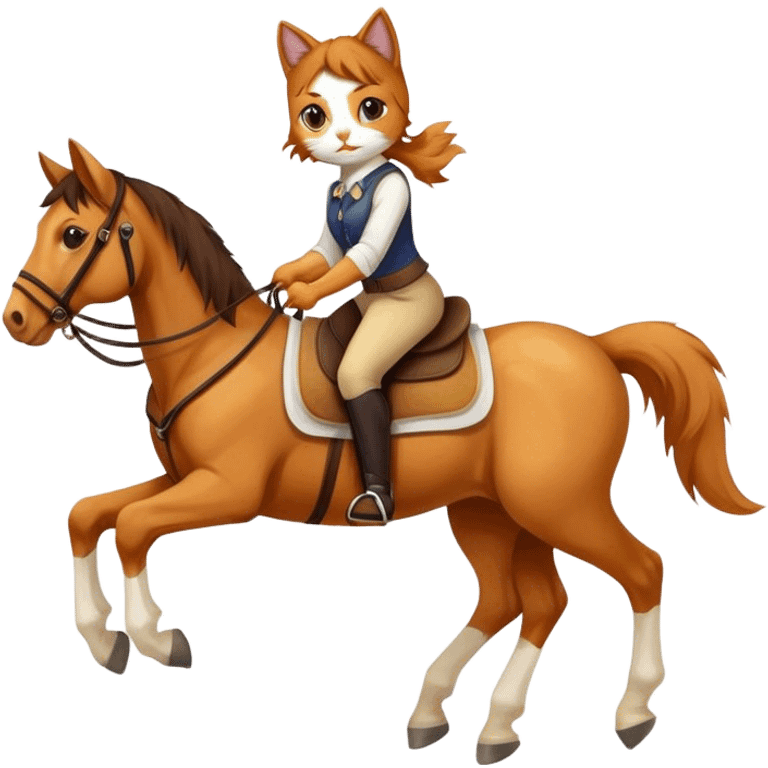 Cat riding a horse  emoji