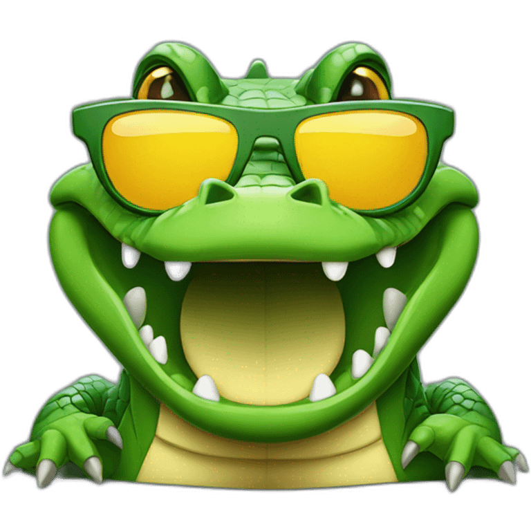 Crocodile with sunglasses emoji