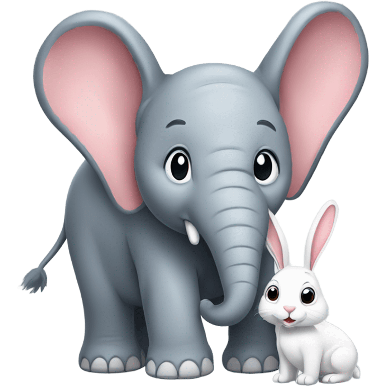 elephant with rabbit emoji